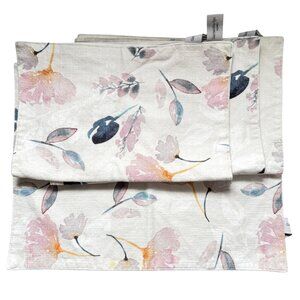 Samantha Pynn Home Floral Cotton Placemats Set Of 4 Soft Pink White Watercolor